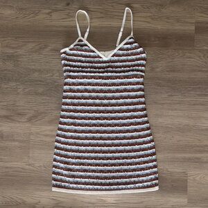 Hollister Brown and Blue Striped Mini Dress